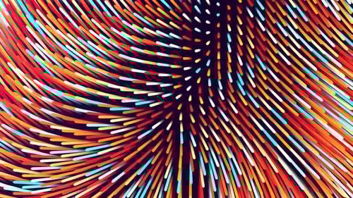 Turquoise Red And Orange Turbolent Tubular Abstract Background VJ Loop l 4K