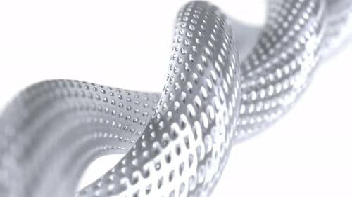Aluminum Metal Chrome Curve on White Bg Rotate Endless