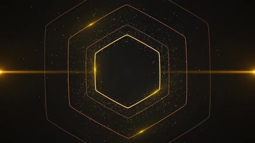 3D Luxury Gold Light Magical Stardust Particles Flowing Glitter Galaxy Tunnel Background