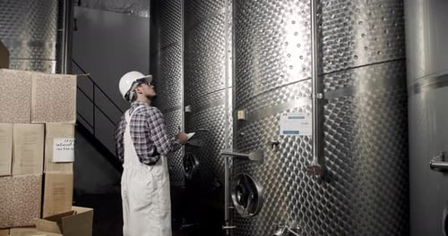 Contrôle la qualité des équipements de production dans la vinification moderne des usines vinicoles