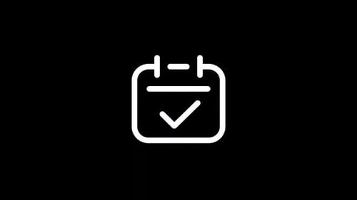 Minimalist Flat Design Calendar Checkmark Icon Animation