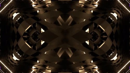 Purple And Yellow Infinite Kaleidoscopic Neon Abstraction Background Vj Loop In 4K