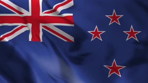 Waving New Zealand Flag Seamless Loop Background