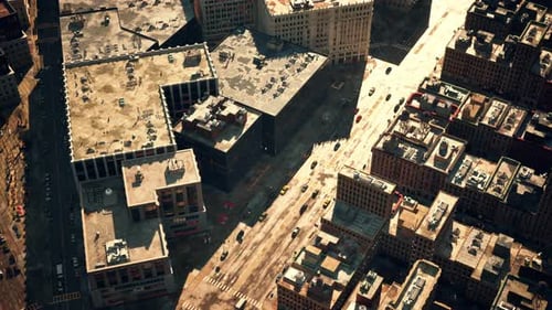 Vista aérea de una ciudad con muchos edificios altos