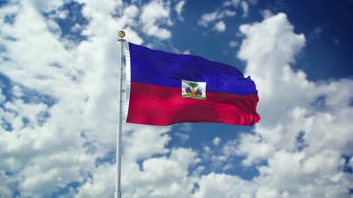 Haiti Realistic Waving 4k