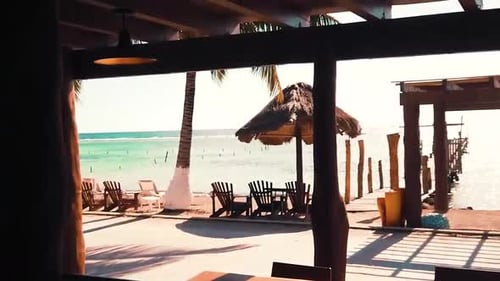 Waterfront view from a restaurant in the Riviera Maya, Quintana Roo, Mexico