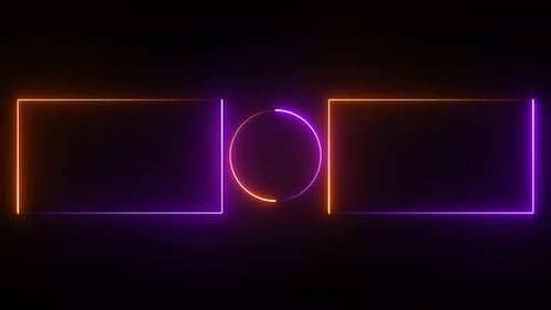 End Screen Neon Frame Purple And Golden V20