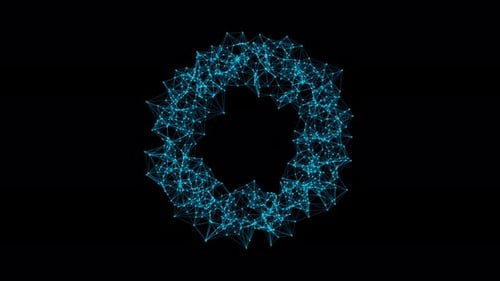 3D animation of the geometric shape of a lattice in space. Alpha Channel.