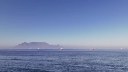 Aerial view of Table Mountain seen in distance