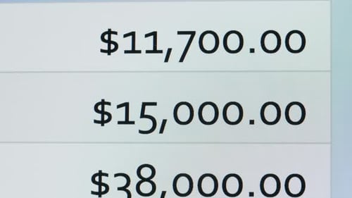 Services Payment on Pc Monitor Closeup Online Invoices Contactless Payment Blanks Bills on Computer