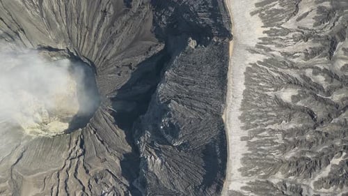 The rim of Mount Bromo volcano crater in Java, Indonesia