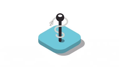 Animated Isometric Caduceus Medical Icon