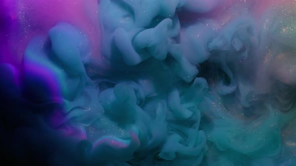 Smoke Swirl Shimmering Particles Mist Explosion, Slow Motion Stock ...