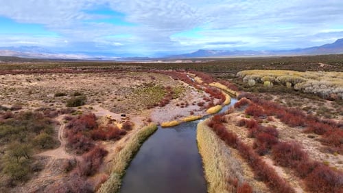 Aerial view of Salt River and landscapes, United States.