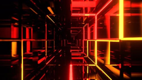 Orange And Red Beautiful Abstract Neon Infinity Background Vj Loop In 4K