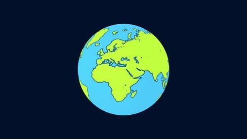 Minimalist Earth Globe Rotation Animation Loop