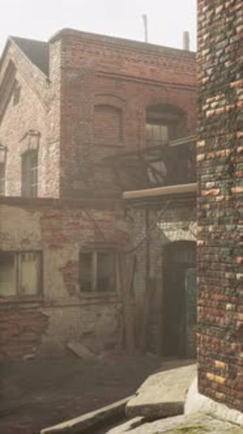 Vintage Brick Building on Urban Street Vertical