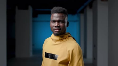 Young Man Deep in Thought, Raising Finger