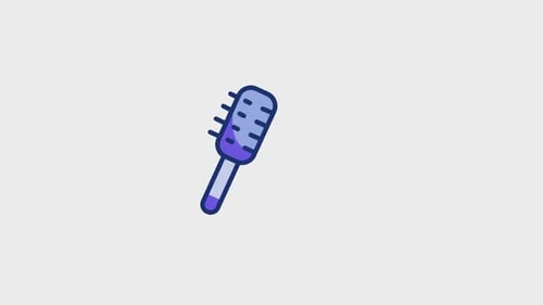 Minimalist Flat Design Hairbrush Icon Animation