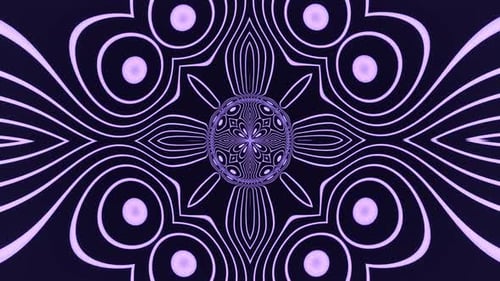 Abstract Psychedelic Kaleidoscope of Glowing Neon Lines Seamless Loop