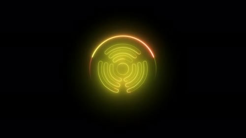 Animated Neon Glowing Music Signal Icon Loop
