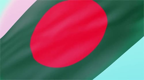 Waving Bangladesh Flag Animation with Smooth Abstract Background