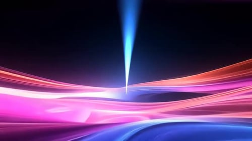 Ondas de luz abstractas y vibrantes. Flujo de energía dinámico