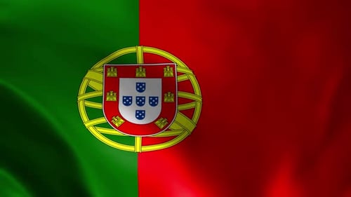 Portugal National Flag Waving Animated Loop