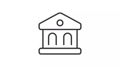 Vintage museum building ui icon line animation