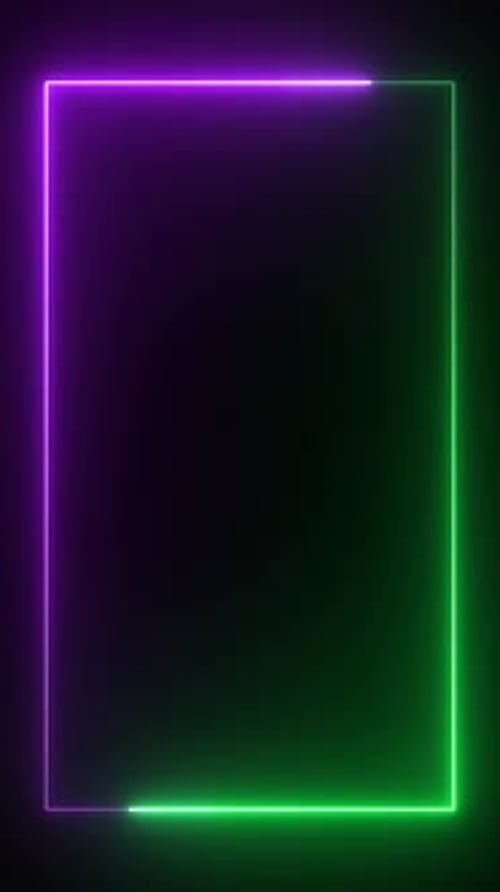 Vertical Green And Purple Neon Frame Loop V10