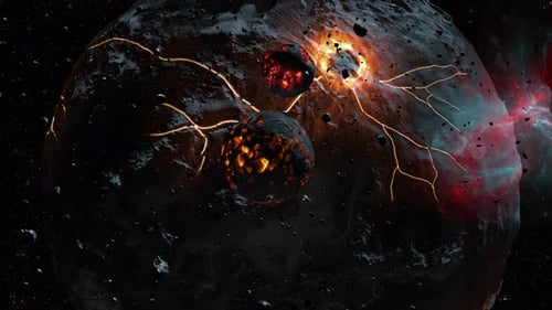 Explodierende sterbende Planeten im Weltraum