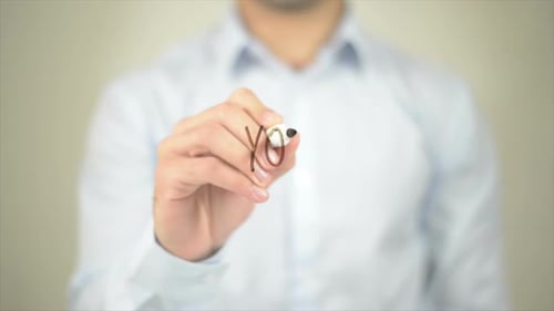 Du, schreibst auf transparentem Bildschirm