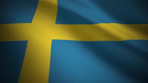 Realistic Waving Flag of Sweden Loop Animation