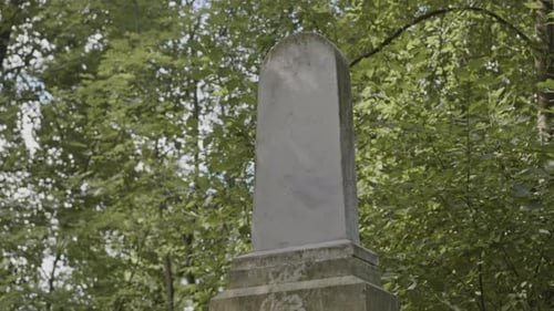 Gravestone Made of White Granite at Cemetery