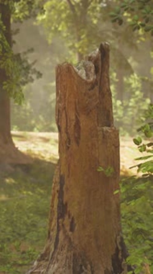 A Tree Stump in the Middle of a Forest