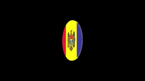 Animated Moldova Flag Oval 3D Loop