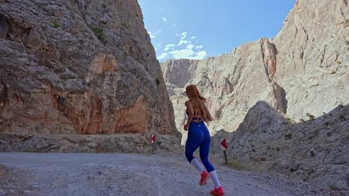 Athlete on Rocky Path