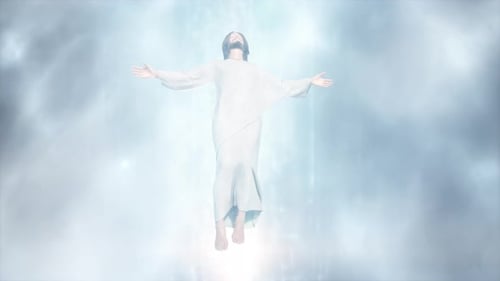 Jesus Christ Ascending in Ethereal Heavenly Light