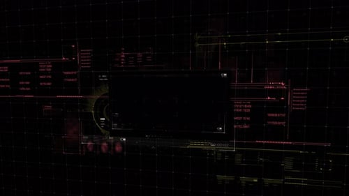 Futuristic Heads-Up Display Animation with Data Elements