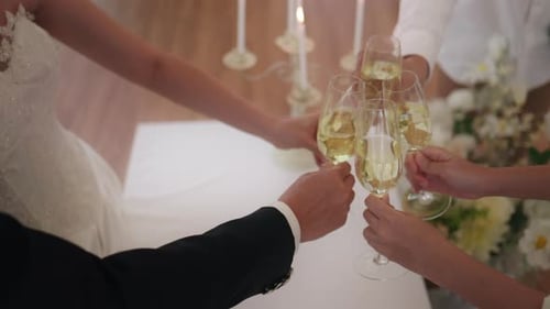 Wedding Toast with Champagne at an Elegant Reception