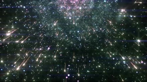 Futuristic Space Tunnel of Light Particles Motion