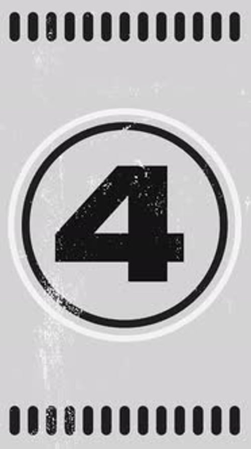 Vertical Retro Film Leader Countdown with Grunge Effect