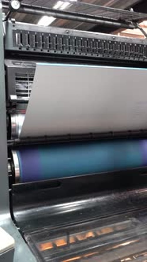 Printing Machine In Operation At Factory