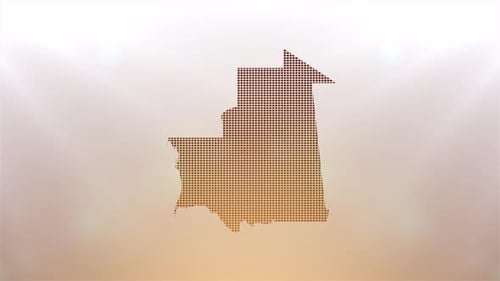 Modern Digital Pixel Map Reveal of Mauritania
