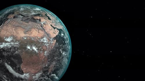 Global View of Rotating Planet Earth in Space