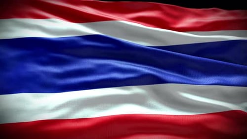 Realistic Waving Flag of Thailand Seamless Loop