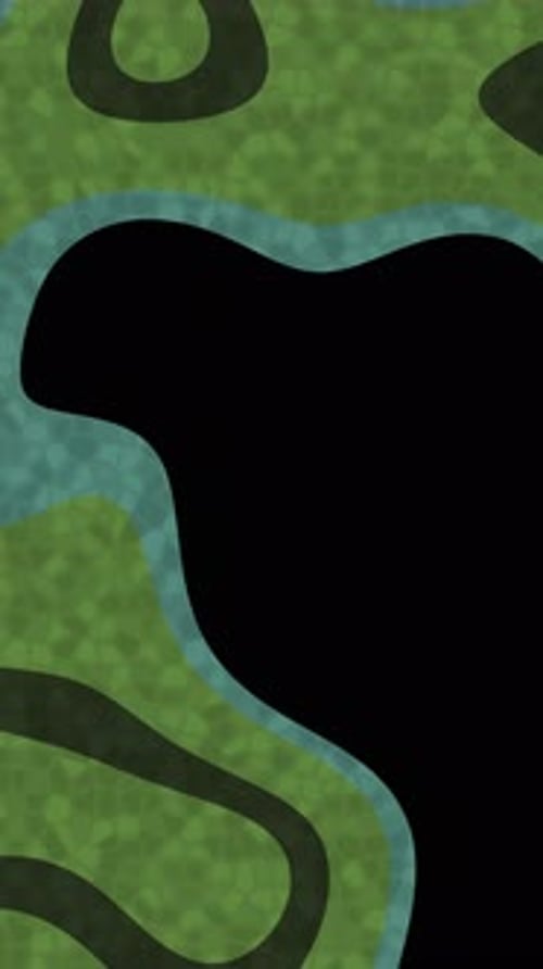 Formes organiques fluides abstraites avec texture en mosaïque dans les couleurs vert et bleu sarcelle