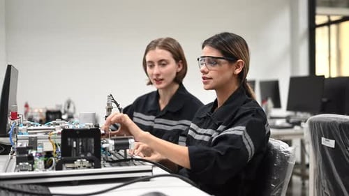 Industrial Technicians Working with Machine Maintenance