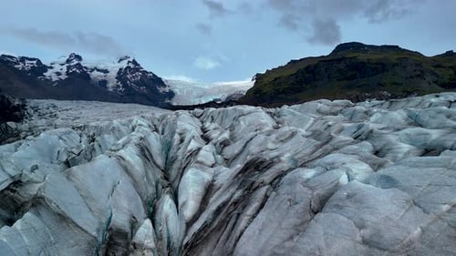 Majestic Svinafellsjokull Glacier Showcases Stunning Ice Formations in Iceland