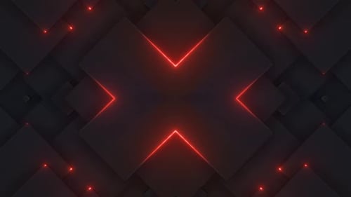 Design abstrait futuriste avec des lignes rouges brillantes